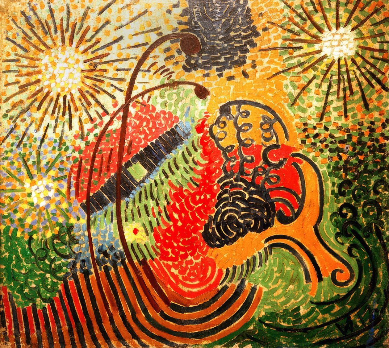 Composição ornamental XIV de Wilhelm Morgner