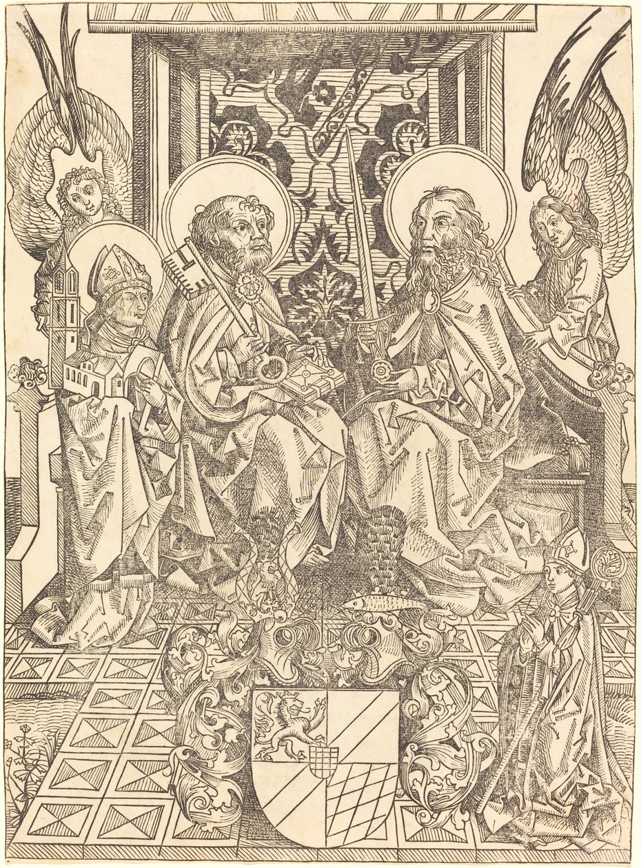 Santos Pedro e Paulo sob um dossel de Wilhelm Pleydenwurff