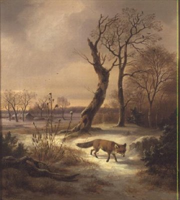 A Raposa em uma cena de inverno de Wilhelm Reinhardt