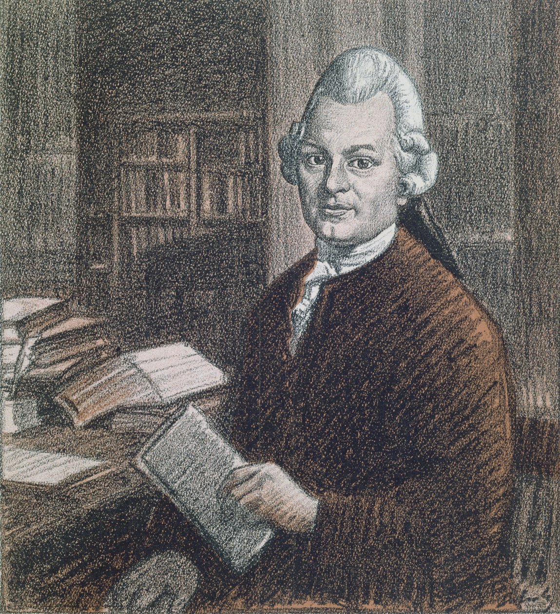 Retrato de Gotthold Ephraim Lessing (1729-81), ilustração da revista 