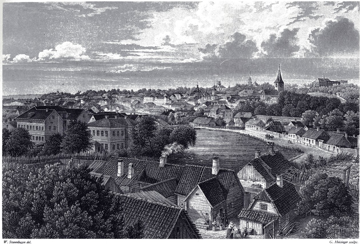 Vista de Dorpat, c. 1850 de Wilhelm Siegfried Stavenhagen