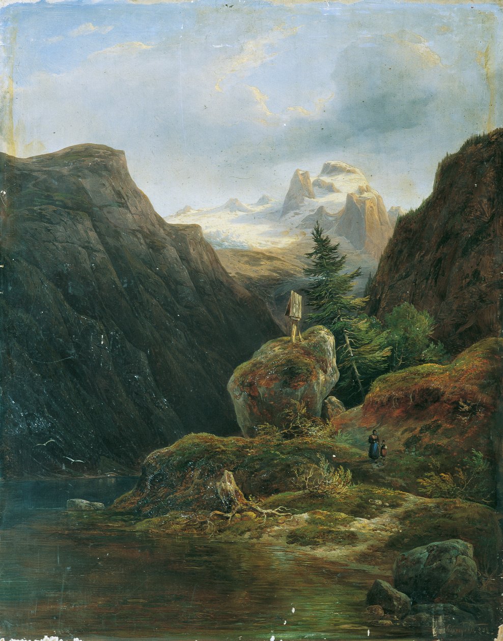 Vorderer Gosausee contra Dachstein de Wilhelm Steinfeld