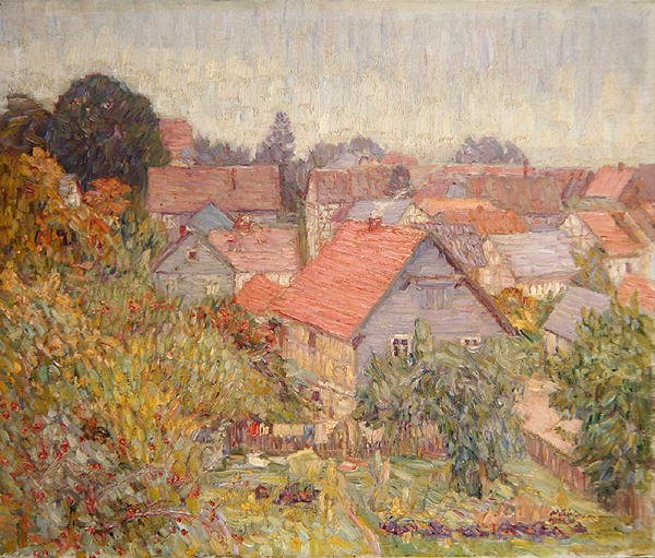 Vista da Janela do Estúdio, Willingshausen (óleo sobre tela) de Wilhelm Thielmann