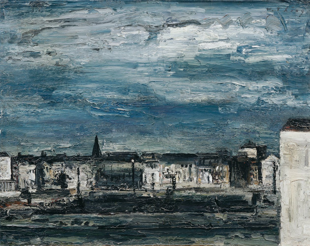 Noite lunar nas margens do Mur em Graz de Wilhelm Thöny