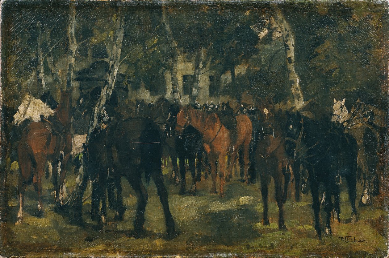 Cuirassiers desmontados de Wilhelm Trübner