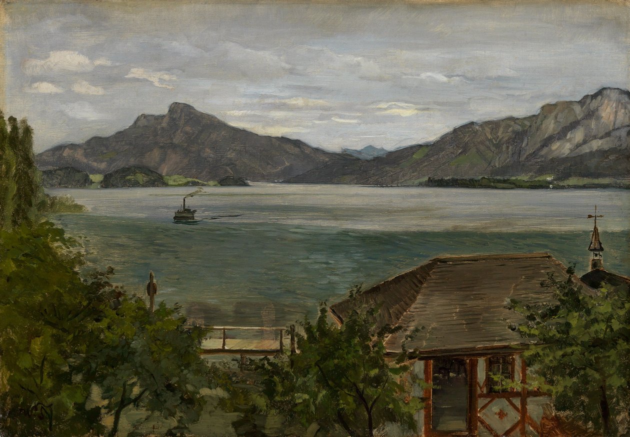 No lago Mondsee de Wilhelm Trübner