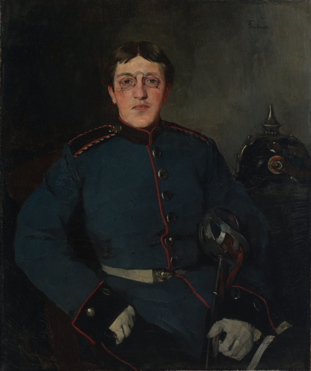 Retrato do voluntário de dragões por um ano Max Höpfner de Wilhelm Trübner