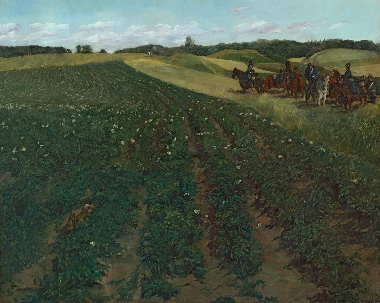 Campo de batata perto de Weßling na Baviera Superior de Wilhelm Trübner