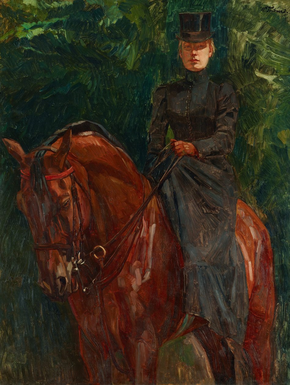 Cavaleira (Ida Görtz a cavalo) de Wilhelm Trübner