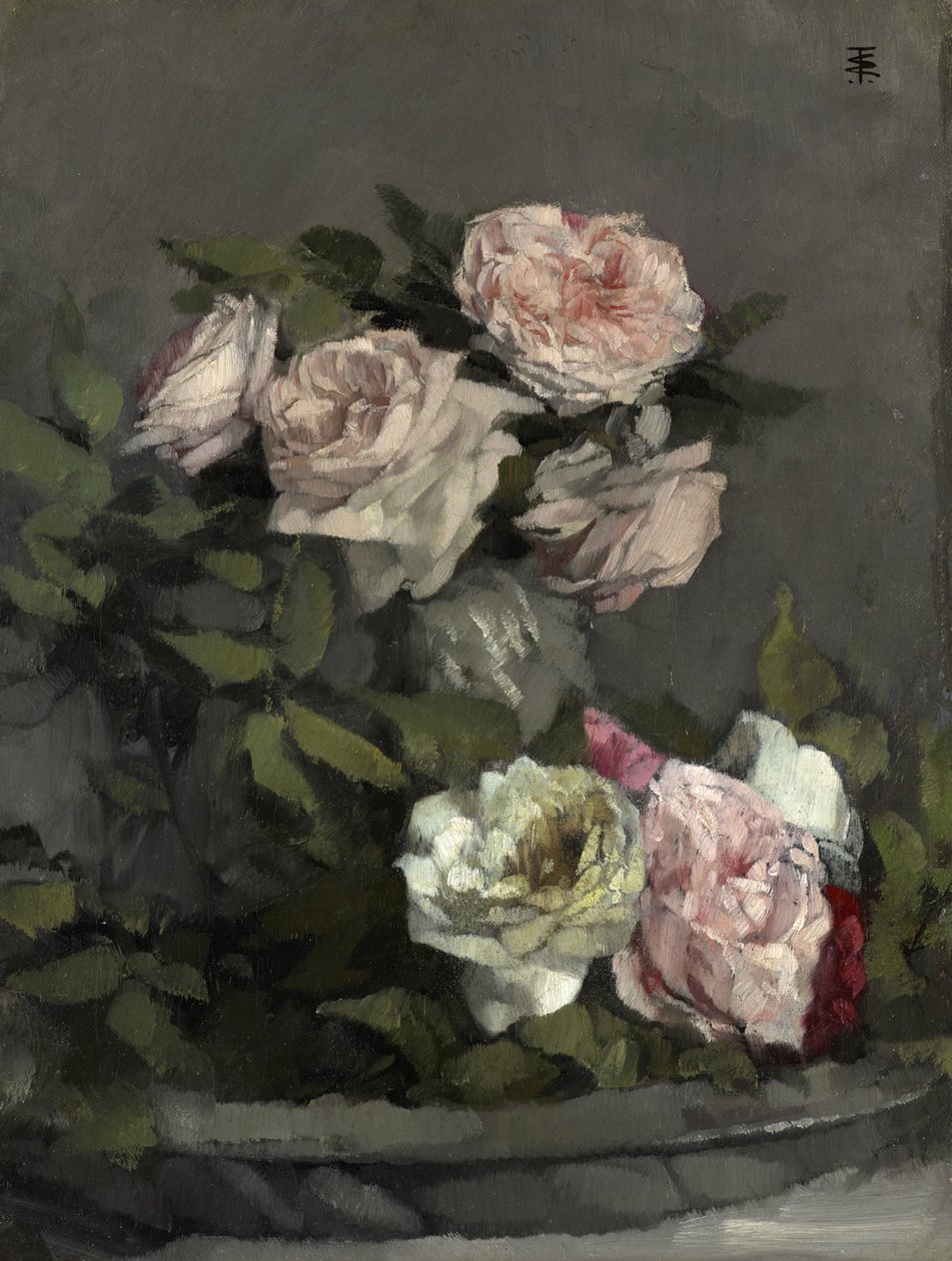 rosa ainda vida de Wilhelm Trübner