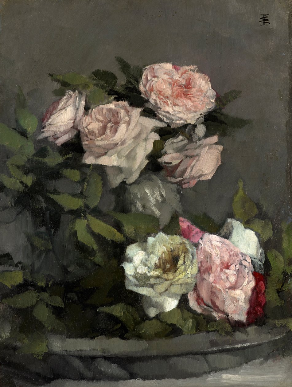 Natureza-morta com rosas de Wilhelm Trübner