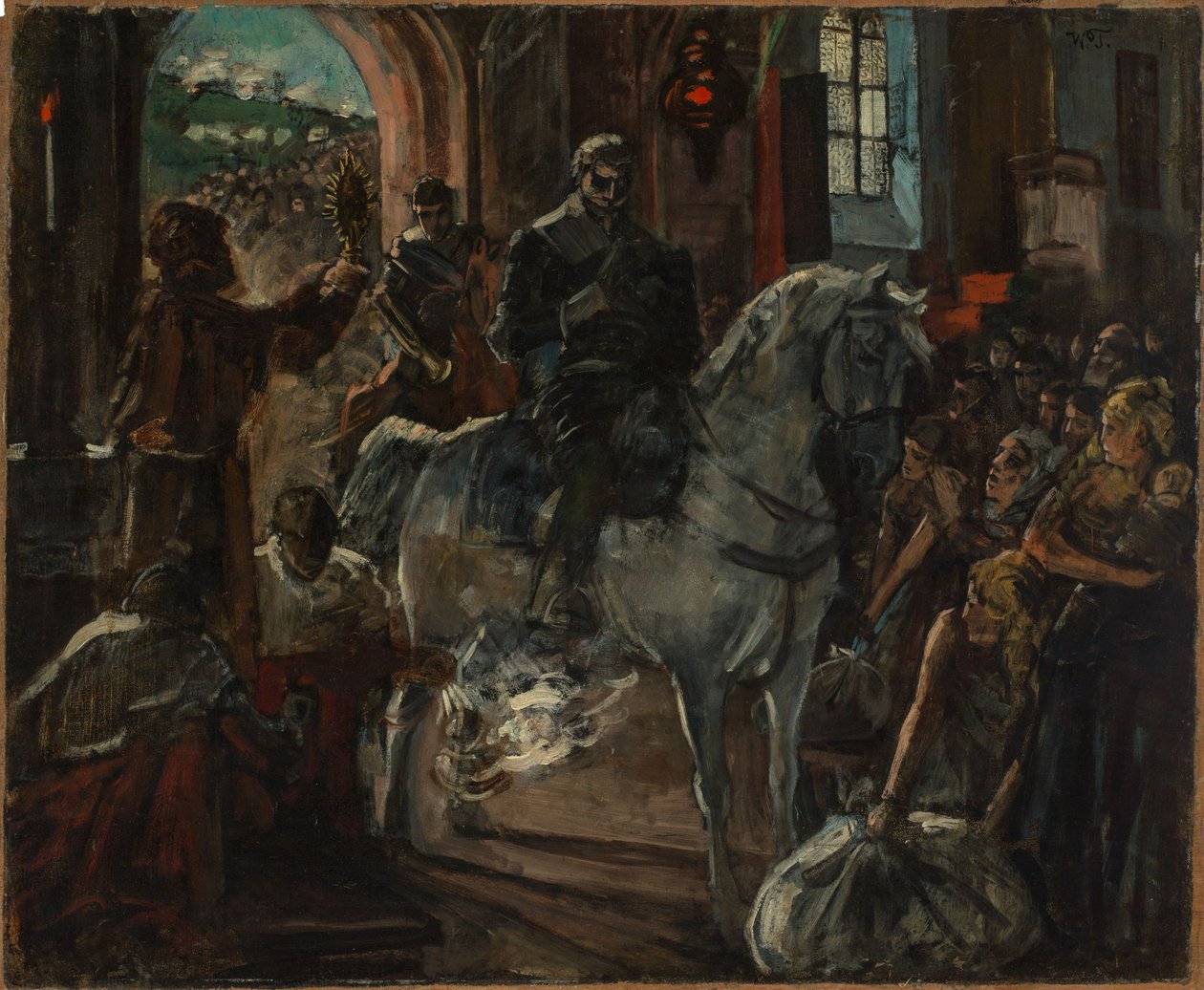 Tilly recebe a bênção durante a Batalha de Wimpfen de Wilhelm Trübner