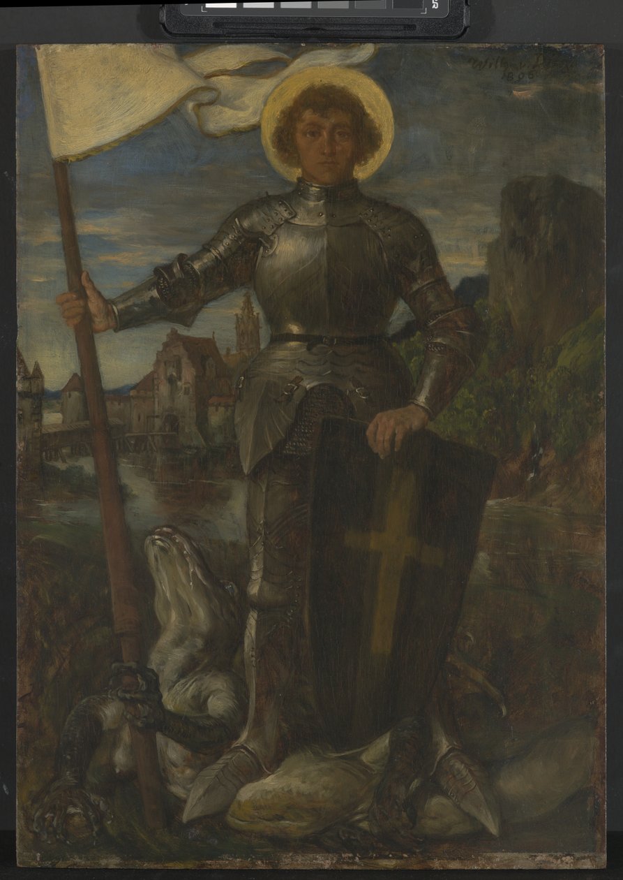 St. George (óleo sobre painel) de Wilhelm Von Diez
