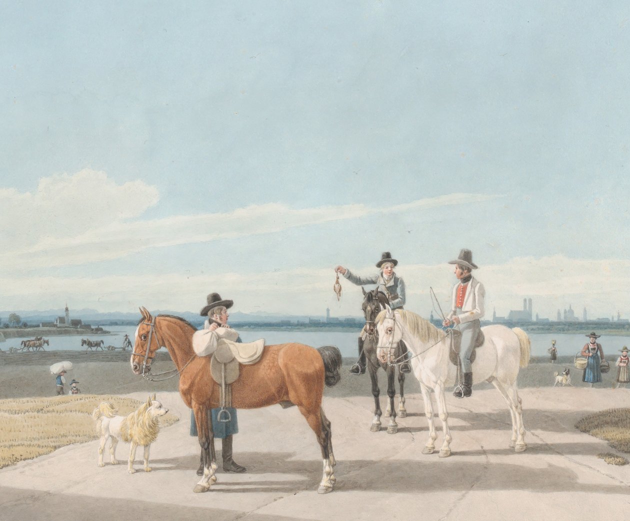 Cavaleiros perto de Munique, 1830. de Wilhelm von Kobell