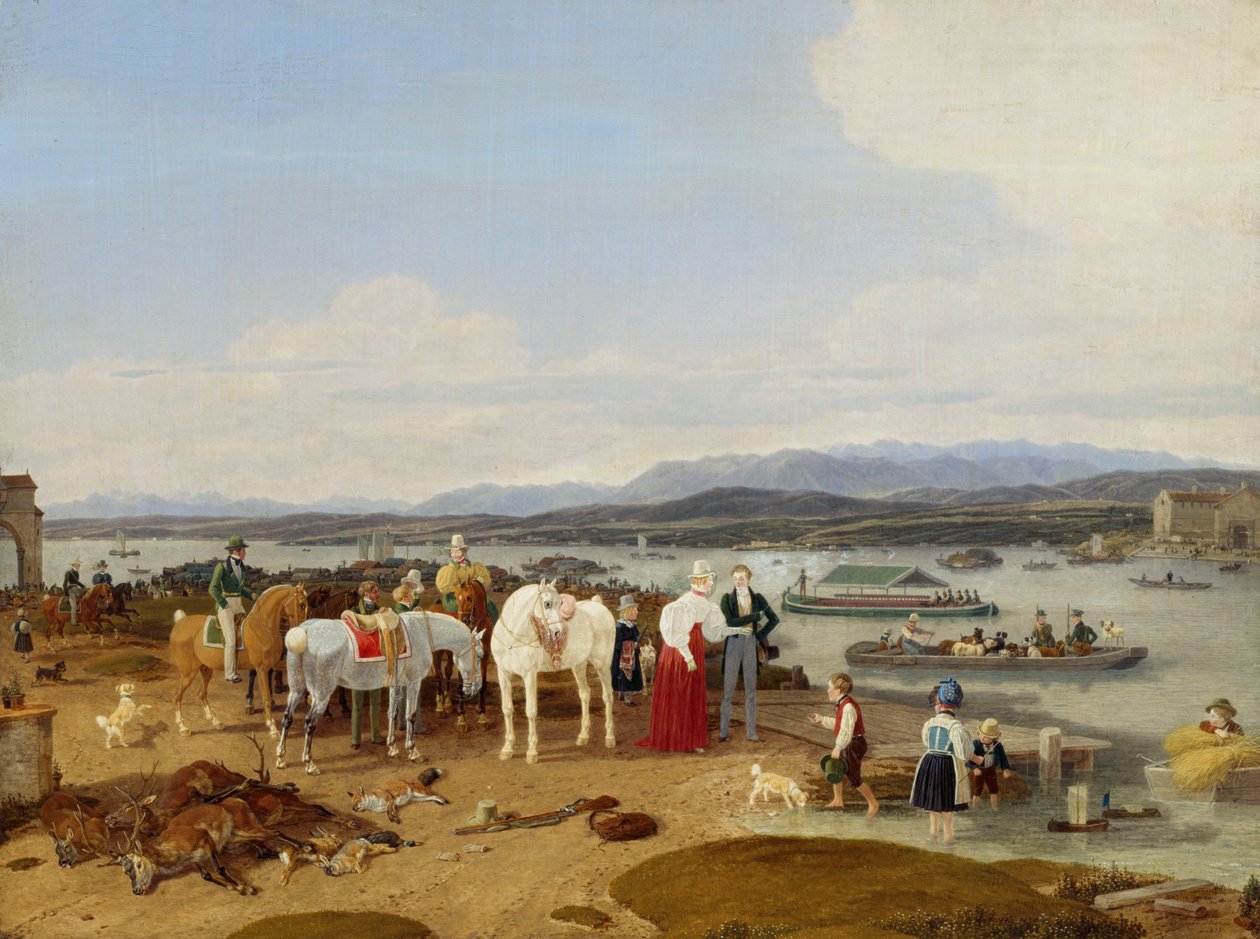 Após a caçada no Lago Constança de Wilhelm von Kobell