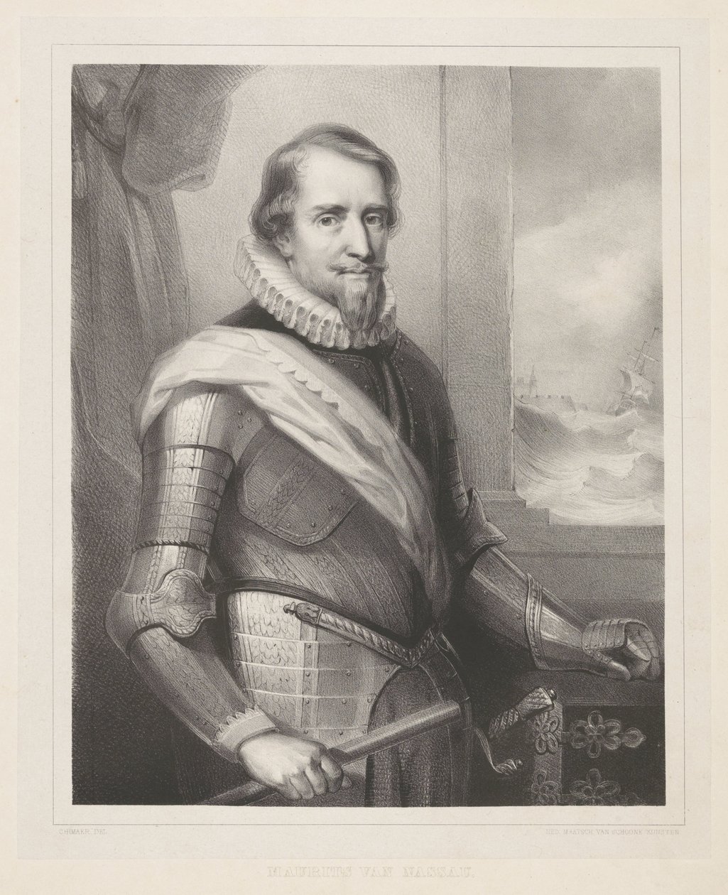 Retrato de Maurits, Príncipe de Orange de Wilhelmus Cornelis Chimaer van Oudendorp