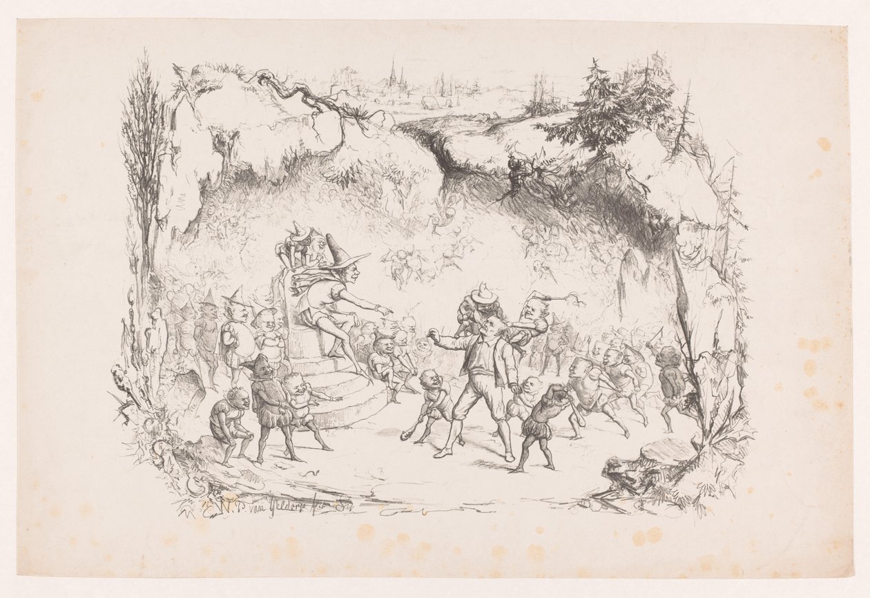 Gabriel Grub castigado no abismo por gnomos
Art-Album de W. P. van Geldorp (título da série) de Wilhelmus Petrus van Geldorp