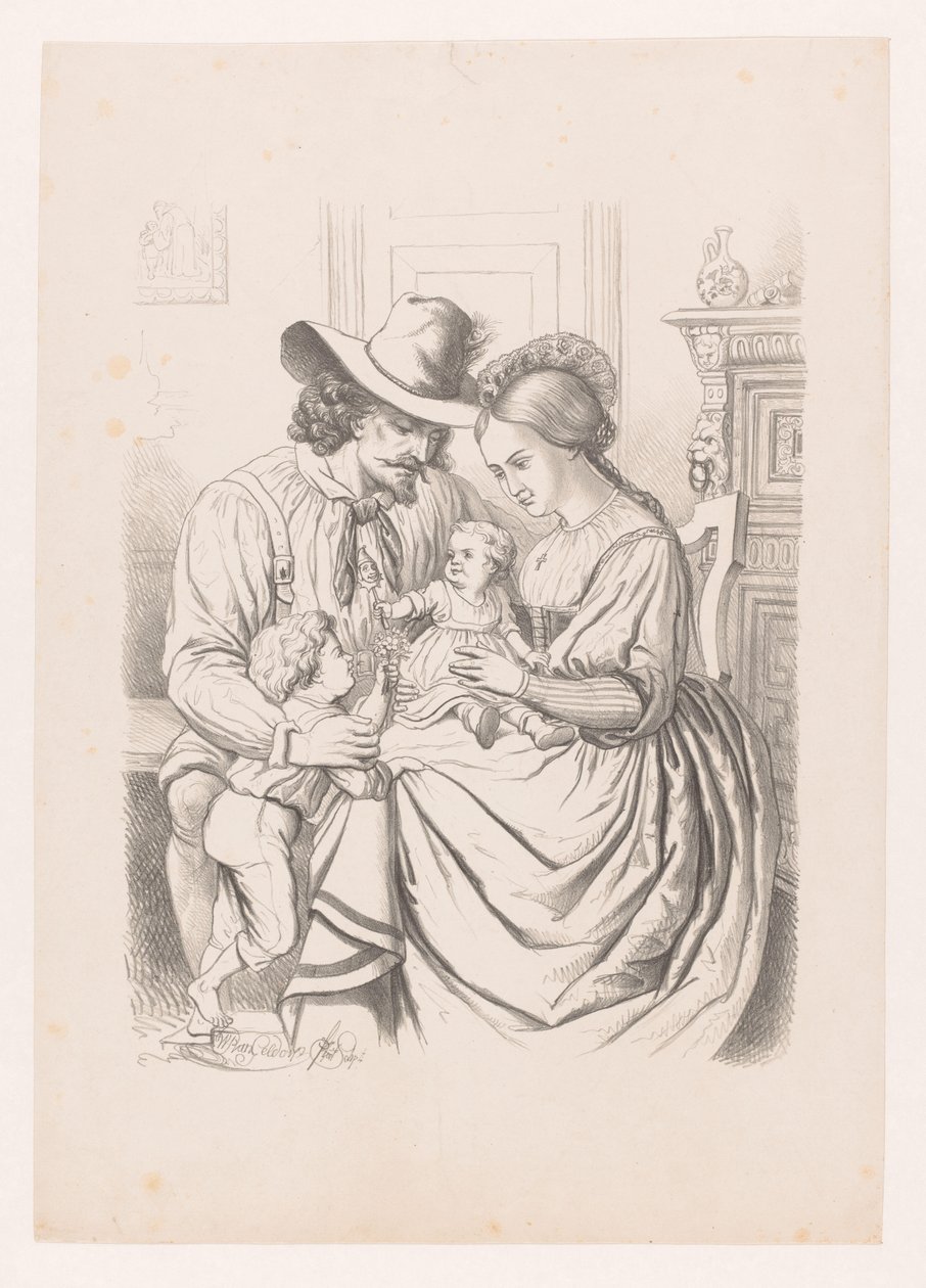 Família com crianças pequenas
Terceira era da vida humana
Álbum de Arte de W. P. van Geldorp (título da série) de Wilhelmus Petrus van Geldorp