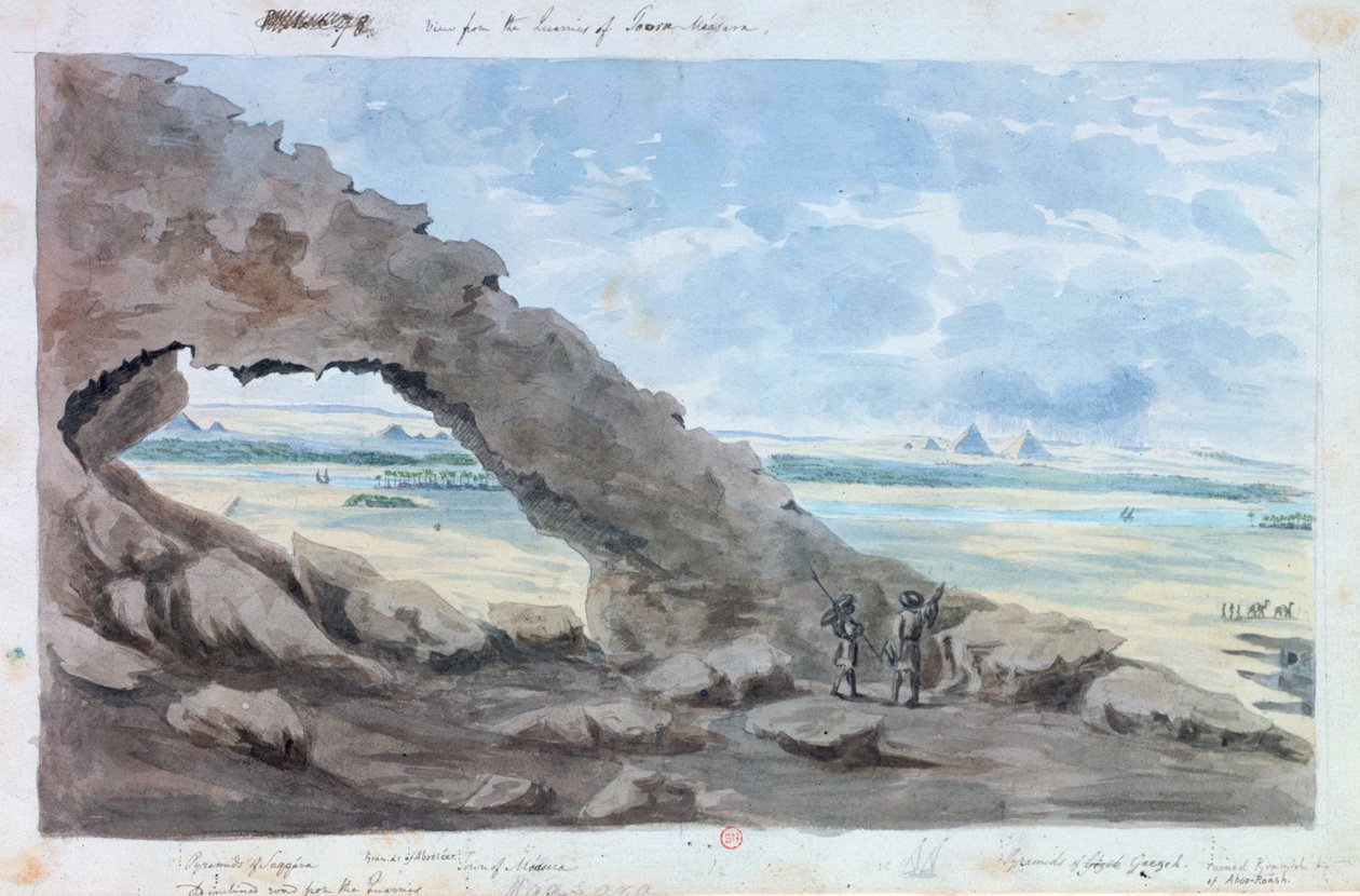 "Vista das Pirâmides, Egipto", século XIX de Wilkinson