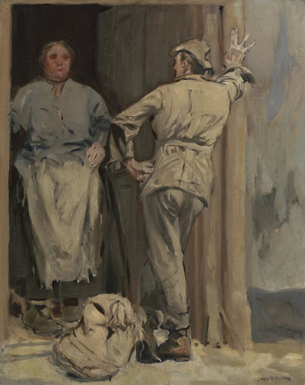 O Batman (Compree lavagem madame), 1920 (óleo sobre tela no painel de madeira) de Will Dyson