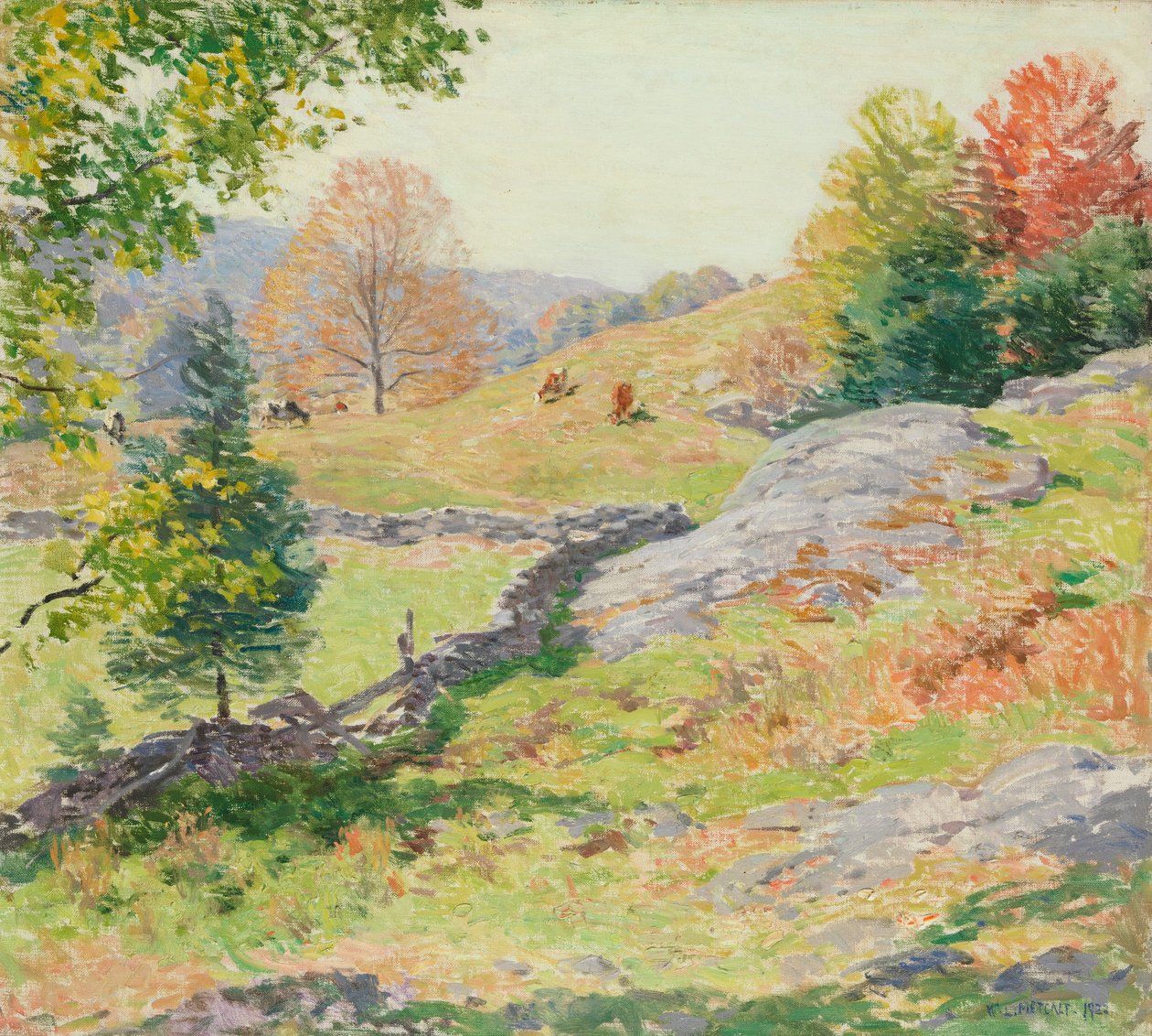Pastagens Encostas - Setembro de 1922 de Willard Leroy Metcalf