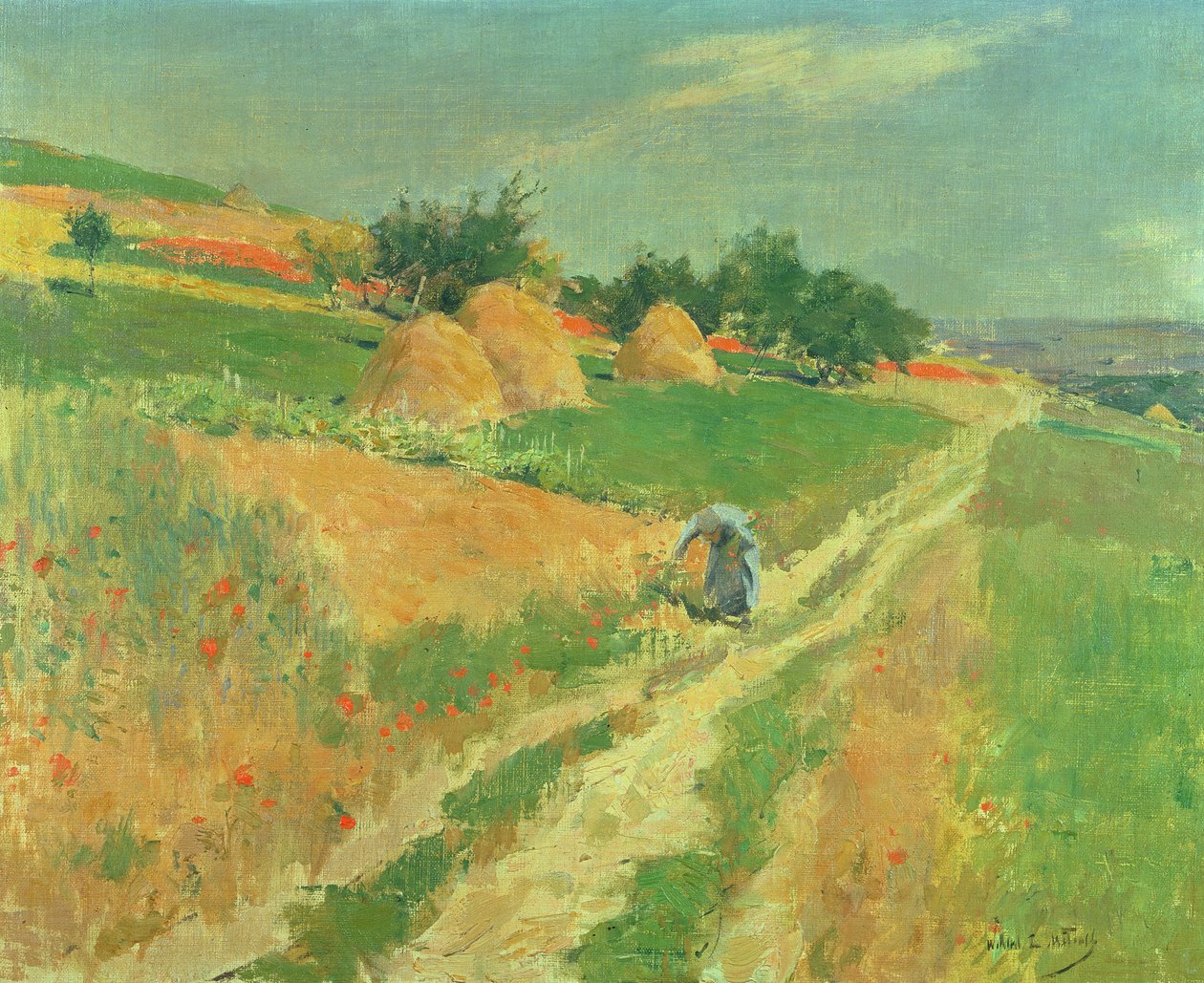 Colhendo flores silvestres de Willard Leroy Metcalf
