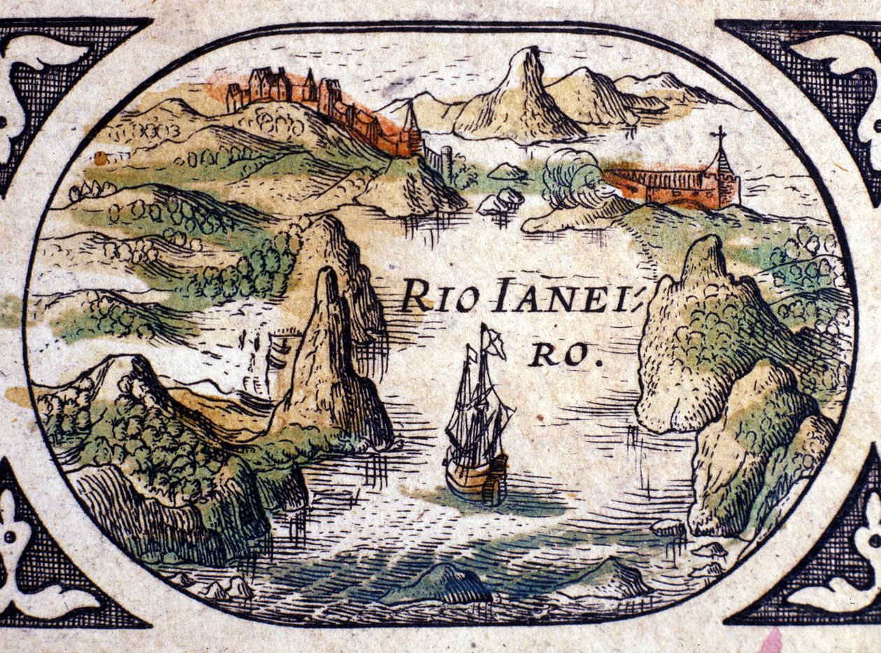 Vista do Rio de Janeiro, Brasil, 1600 de Willem Janszoon Blaeu