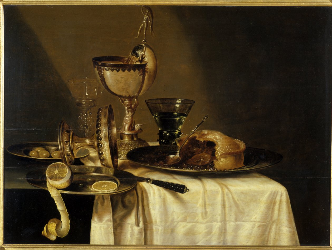 Ainda vida com cálice de Nautilus, 1642 de Willem Claesz. Heda