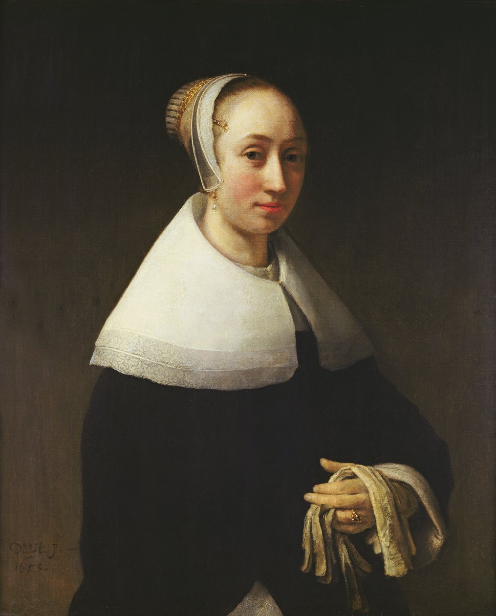 Retrato de uma senhora, 1653 de Willem Drost