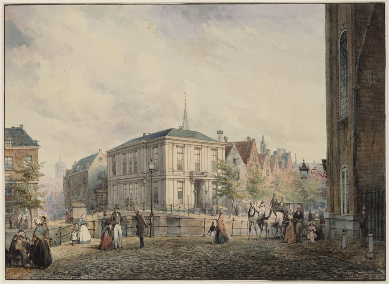 Spui. Desenho. Dimensões desconhecidas. Amesterdão, Amsterdam City Archives, coleção de desenhos e gravuras de Willem Hekking
