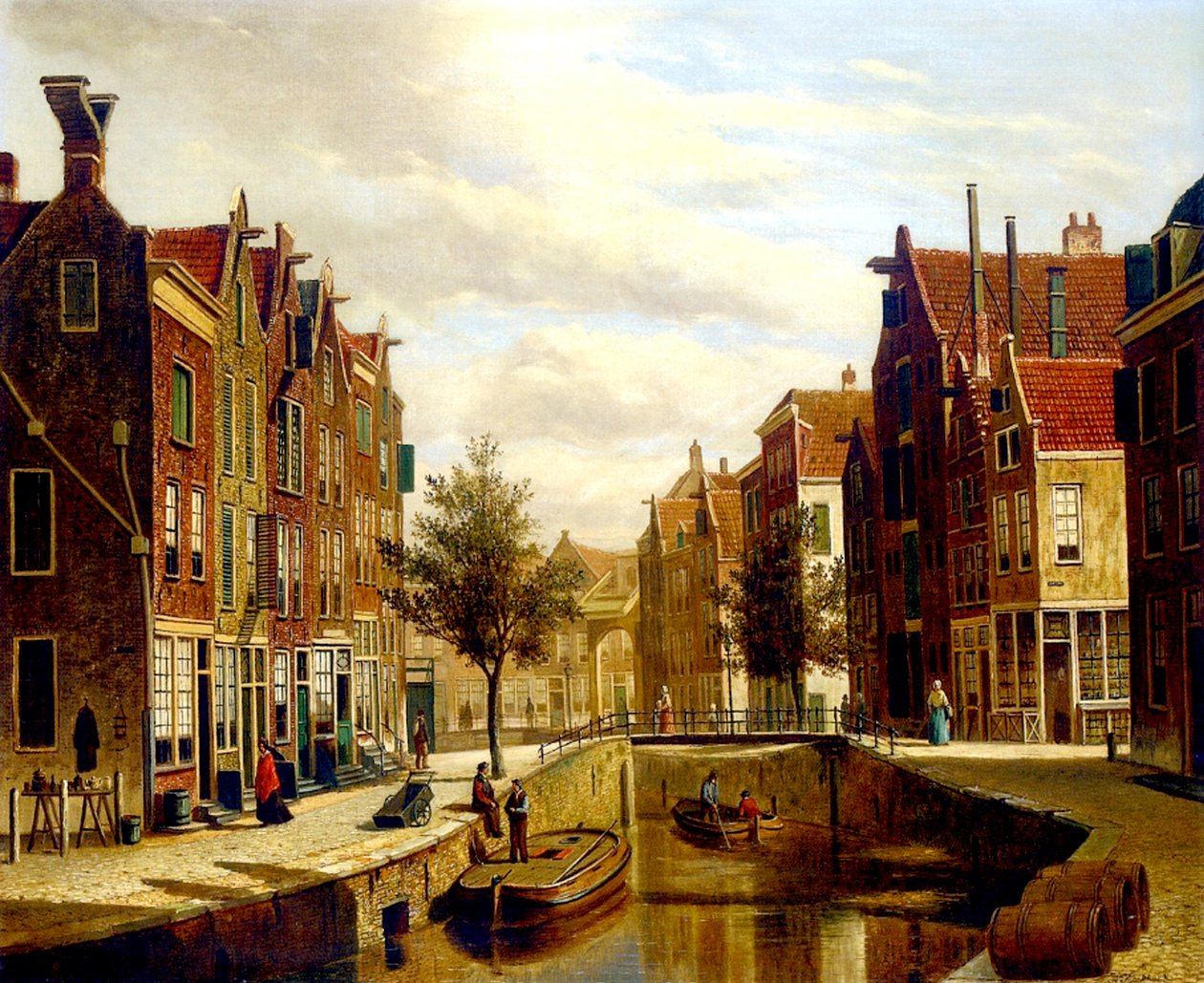 Um canal holandês de Willem Koekkoek