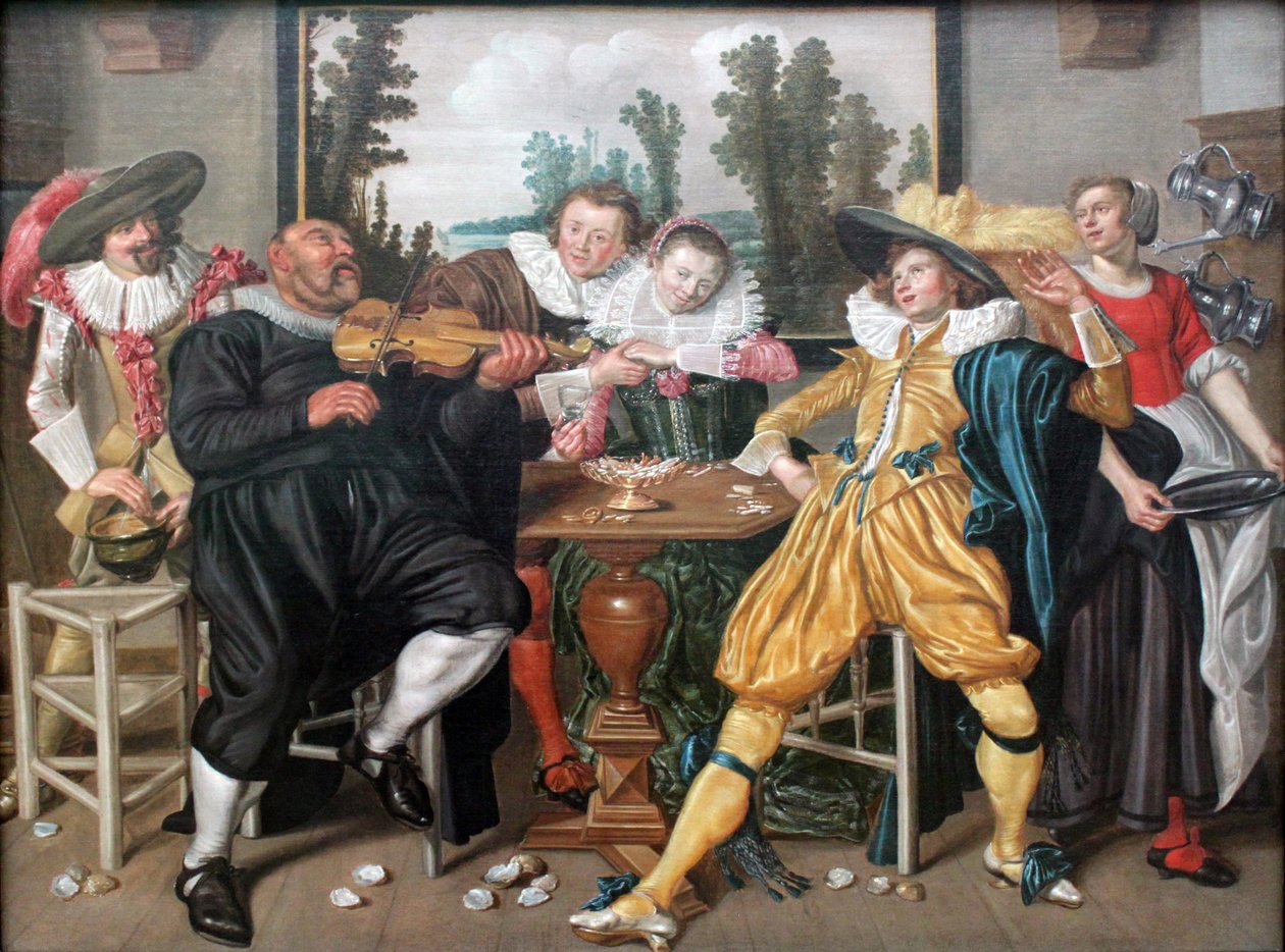 Interior com boa companhia de Willem Pietersz Buytewech