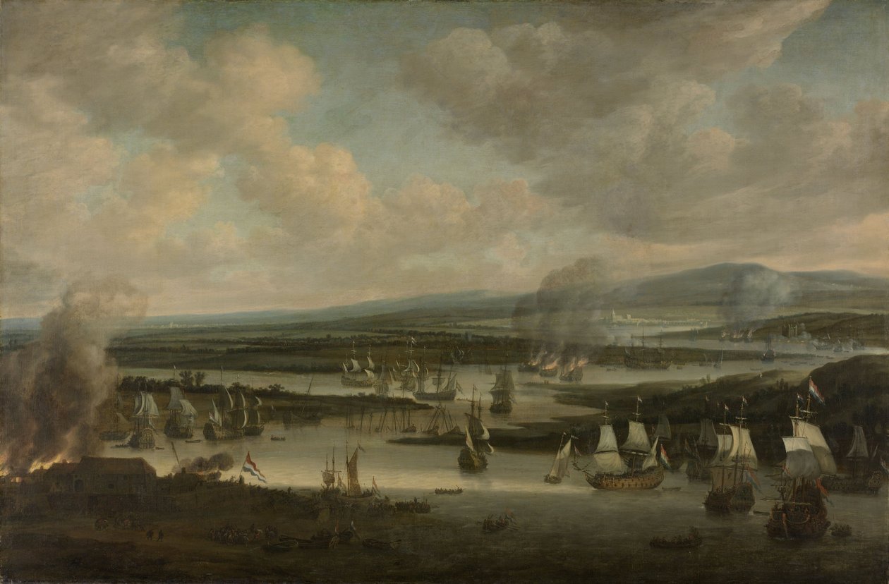 Queima da Frota Inglesa em Chatham, junho de 1667, 1667-78 de Willem Schellinks