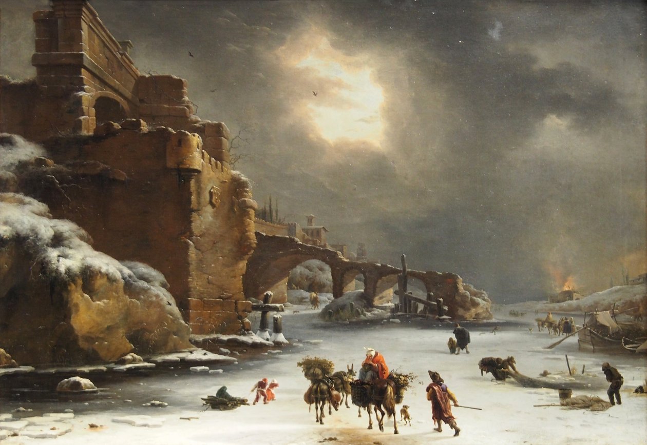 Muralha da cidade no inverno de Willem Schellinks