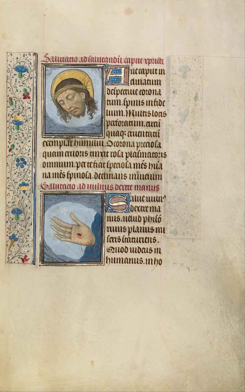 Christs Head, Christs Mão direita com ferida de Willem Vrelant