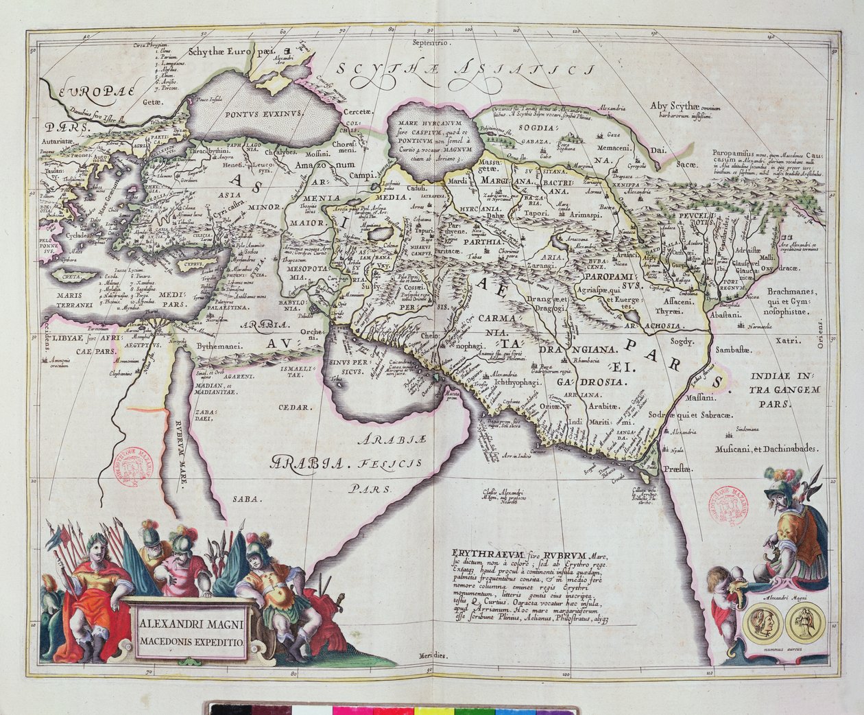 Mapa das viagens de Alexandre, o Grande (356-323 aC) de &39;Le Theatre du Monde&39; ou &39;Nouvel Atlas&39;, 1645 de Joan Blaeu