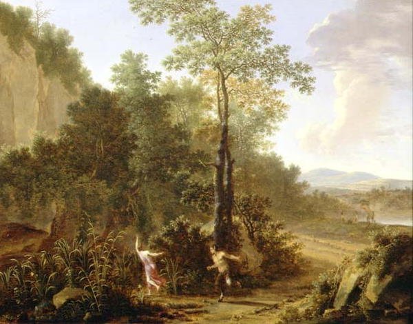 Pan e Syrinx (painel) de Willem de Heusch