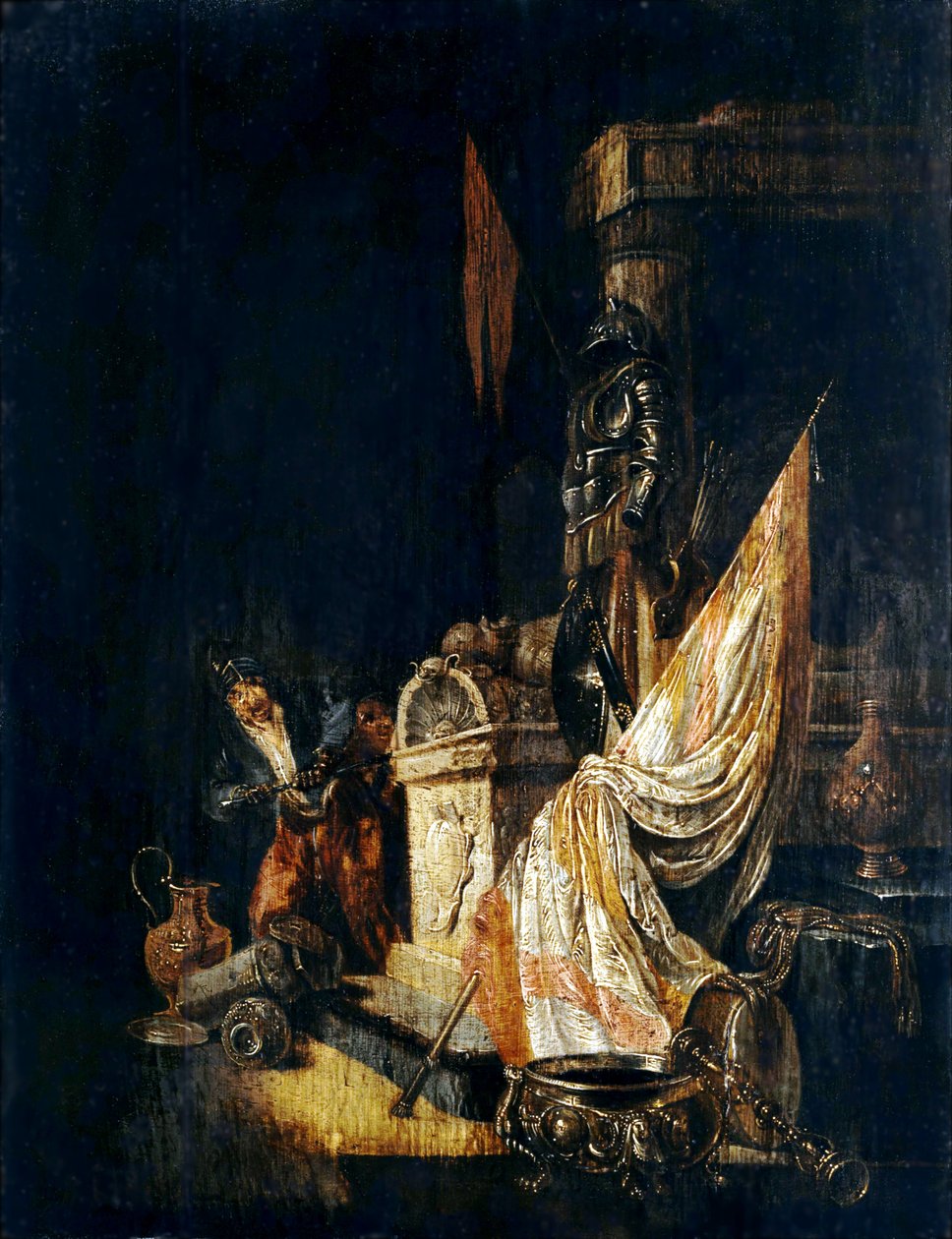 Ladrão no Sarcófago de Mármore (Alegoria Vanitas) de Willem de Poorter