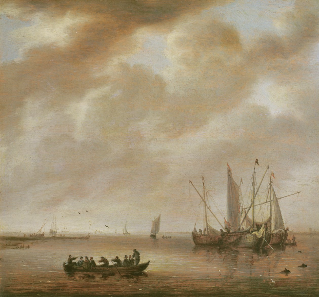 O mar calmo, 1651 de Willem van Diest