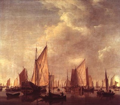 Transporte em uma calma de Willem van de Velde
