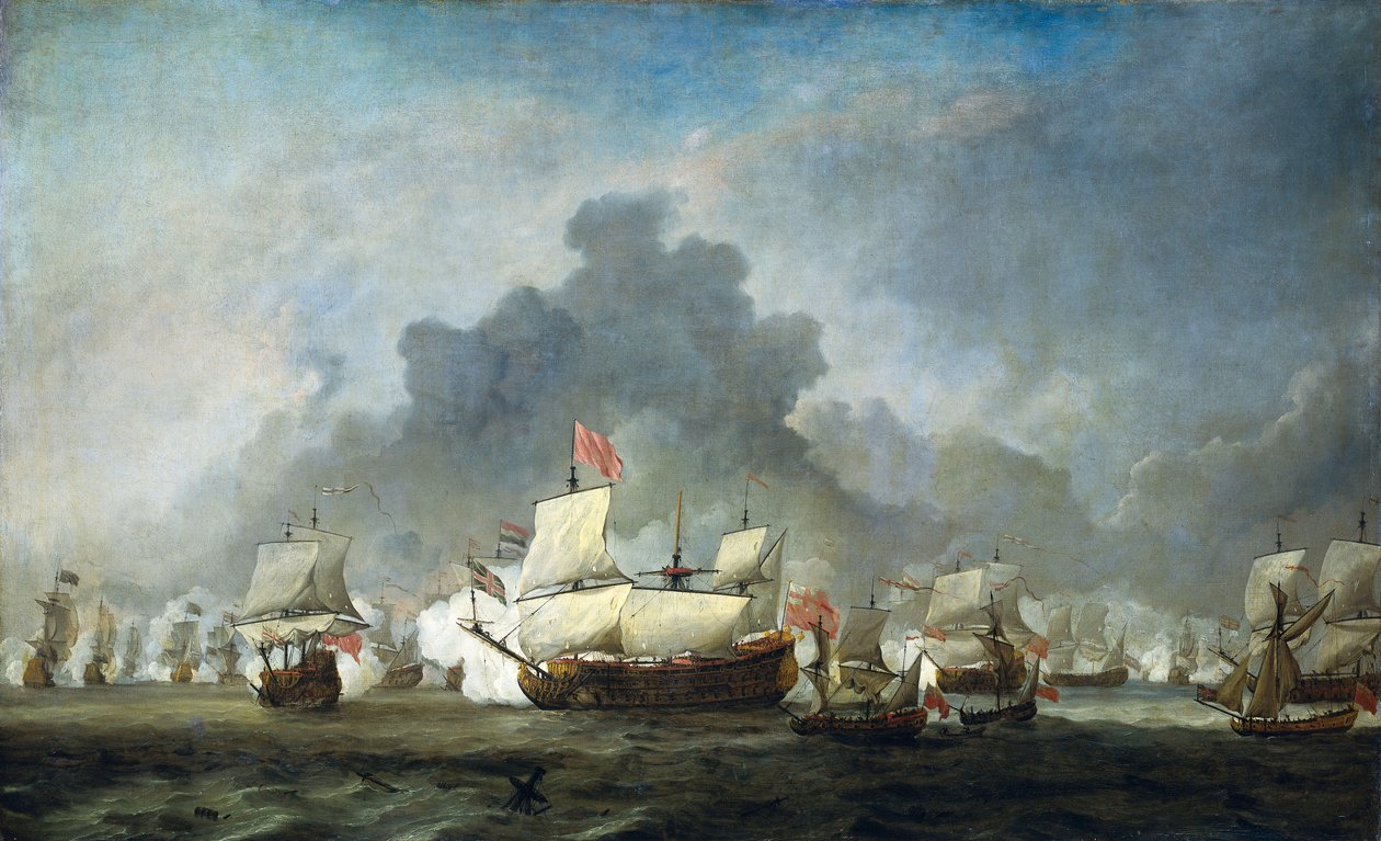 A escaramuça de Michiel Adriaensz de Ruyter contra o duque de York de Willem van de Velde