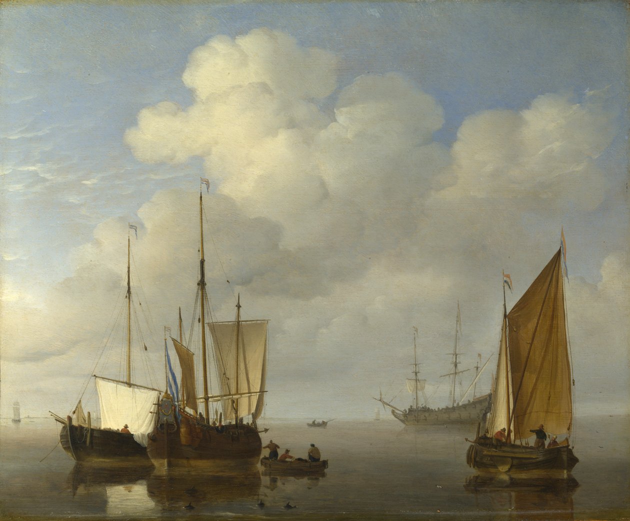 Navios holandeses em uma calma de Willem van de Velde the Younger