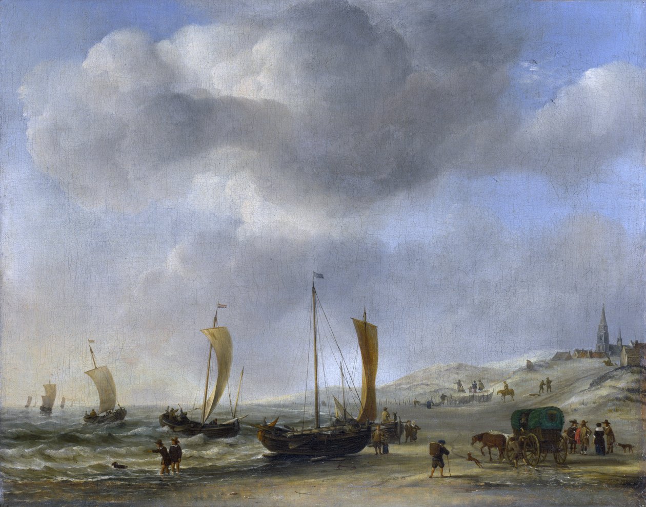 A, costa, em, Scheveningen de Willem van de Velde the Younger