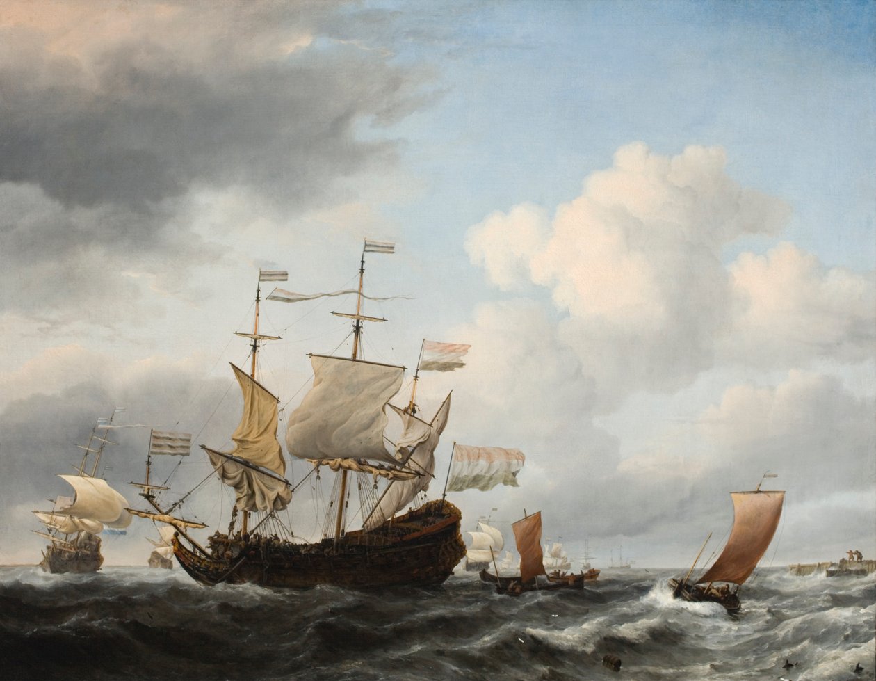 Uma Flagship Coming to Anchor de Willem van de Velde the Younger