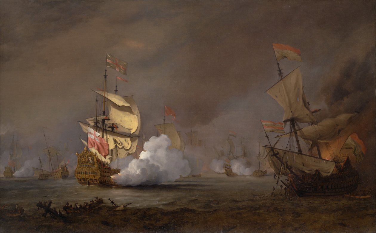 Batalha Marinha das Guerras Anglo-Holandesas de Willem van de Velde the Younger