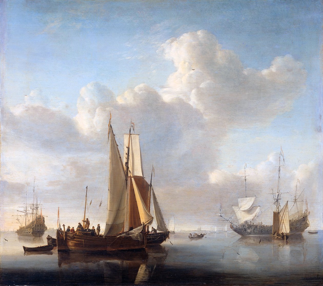 Navios ao largo da costa de Willem van de Velde the Younger
