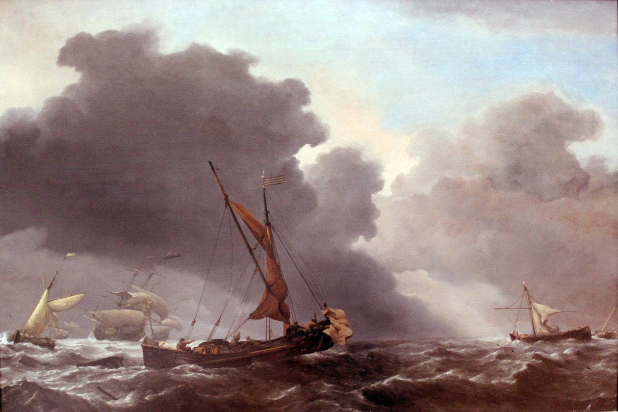 Navios sob vento de Willem van de Velde the Younger
