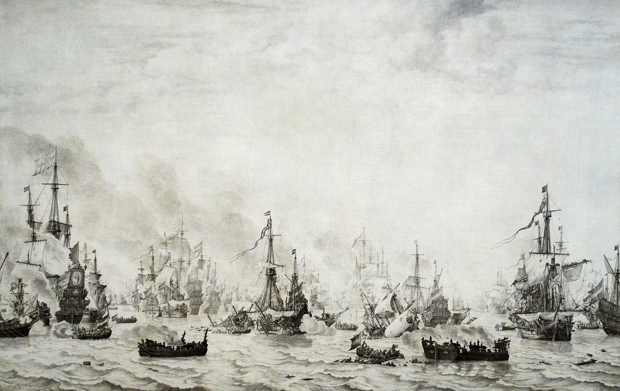 A Batalha dos Downs de Willem van de Velde the Elder