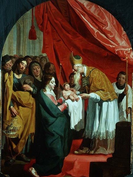 A apresentação no templo (painel) de Willem van the Elder Herp