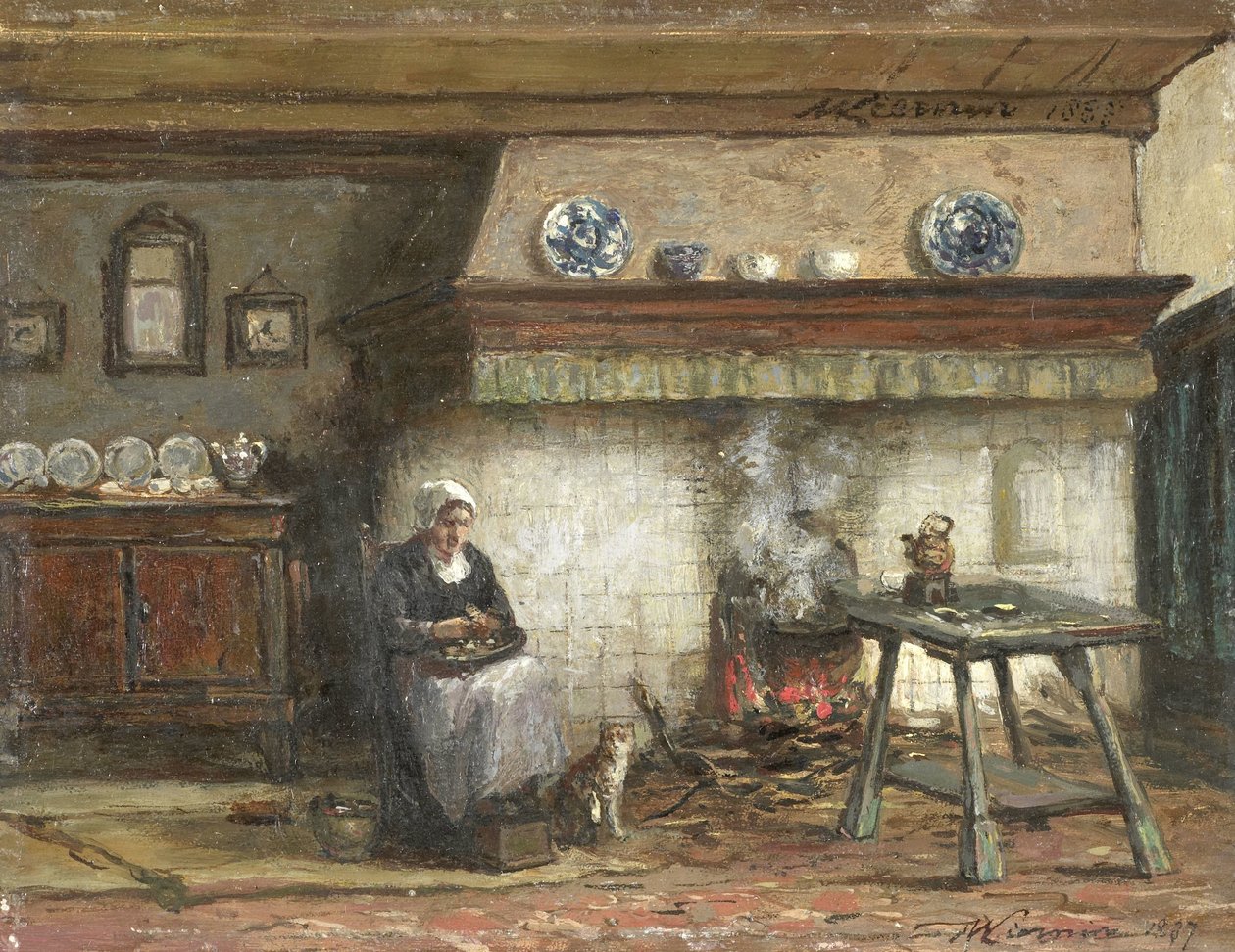 Interior de uma casa de campo em Scheveningen de Willem Adriaan Alexander Liernur